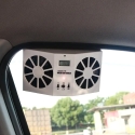 Solar Rechargeable Power Car Dual Fan 