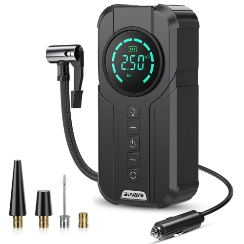 Mini Air Compressor with Large Screen &amp; Emergency Light for Car, Motorcycle, Bicycle, Balls