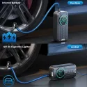 Mini Air Compressor with Large Screen & Emergency Light for Car, Motorcycle, Bicycle, Balls