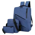 Curved Zipper Design Laptop Backpack Set 