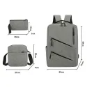 Curved Zipper Design Laptop Backpack Set 