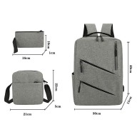 Curved Zipper Design Laptop Backpack Set 