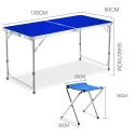 Outdoor Portable Folding Table With 4 Chairs 120*60cm H55.60.70 610D Double 4kg