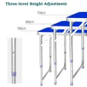 Outdoor Portable Folding Table With 4 Chairs 120*60cm H55.60.70 610D Double 4kg