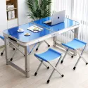 Outdoor Portable Folding Table With 4 Chairs 120*60cm H53.60.70 610D Double