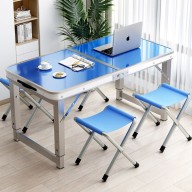 Outdoor Portable Folding Table With 4 Chairs 120*60cm  H53.60.70  610D Double