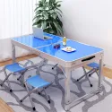Outdoor Portable Folding Table With 4 Chairs 120*60cm H53.60.70 610D Double