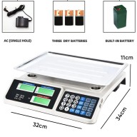 Electronic Commercial  Price Computing Scale with LCD Display 40Kg