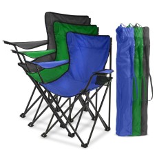 Foldable Outdoor Camping Chair With Armrest & Cup Holder  50*50*80cm 610D