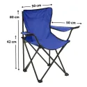 Foldable Outdoor Camping Chair With Armrest & Cup Holder 50*50*80cm 610D
