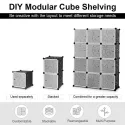 12 Cubes Combinations Wardrobe 157(L)*105(W)*35(H)cm 312-62-A