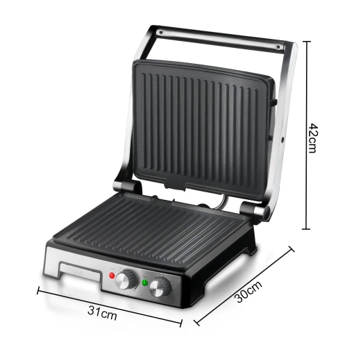 RAF R2681 Foldable &amp; Non-Stick Grill Machine With Oil Drawer 2800W 30(L)X31(W) cm 
