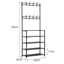 Multifunction Shoes Rack & Coat Hanger 155x60x26cm