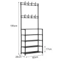 Multifunction Shoes Rack & Coat Hanger 155x60x26cm