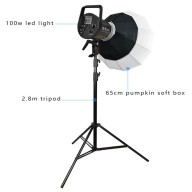 Photo & Video LED Light Up CB-VL100 With Pumpkin Soft Box