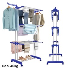 4 Tiers Stainless Steel Foldable Clothes Drying Rack 28-40kg