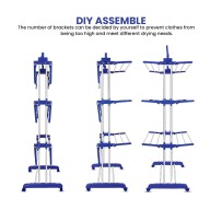 4 Tiers Stainless Steel Foldable Clothes Drying Rack 28-40kg