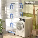 4 Tiers White Metal Foldable Clothes Drying Rack 35-40kg