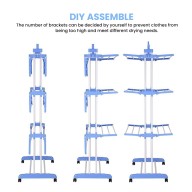 4 Tiers White Metal Foldable Clothes Drying Rack 35-40kg