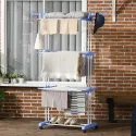 4 Tiers White Metal Foldable Clothes Drying Rack 35-40kg