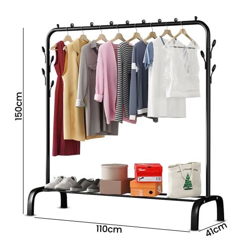 1 Tiers Metal Rail Clothes Hanger TW603 150(H)x110(L)x41(W) cm