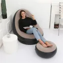 Bean Bag Chair Inflatable Sofa With Footstool 