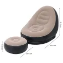 Bean Bag Chair Inflatable Sofa With Footstool 