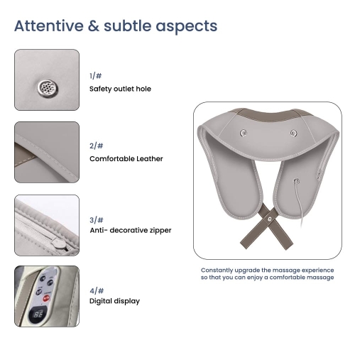 U-Shape Electric Percussion Shoulder Massager With PU Leather