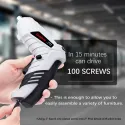 Rechargeable Folding Screwdriver Set 45pcs With Tool Box