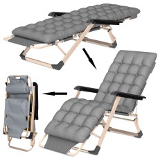 Portable Outdoor Chair With 45° Backrest & Mattress 