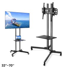 Multifunction Swivel Table Top TV Movable Meeting Room Stand 32"-70" inch