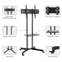Multifunction Swivel Table Top TV Movable Meeting Room Stand 32"-70" inch