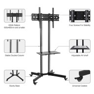 Multifunction Swivel Table Top TV Movable Meeting Room Stand 32"-70" inch