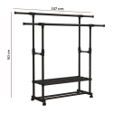 Extendable Double Road Standing Clothes Hanger 8903 147(L)x163(H) cm Extendable Double Road Standing Clothes Hanger 8903 147(L)x163(H) cm