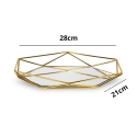 MDA Homes Oval Gold Serving Tray Prizma With Mirror Base 3pcs 42,34,28 cm