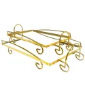 MDA Homes Gold Serving Tray With Mirror Base, 2pcs 36,42cm 0013