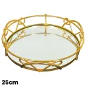 MDA Homes Gold Serving Tray With Mirror Base 4pcs 20,25,30,35cm 1008