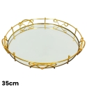 MDA Homes Gold Serving Tray With Mirror Base 4pcs 20,25,30,35cm 1008
