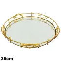 MDA Homes Gold Serving Tray With Mirror Base 4pcs 20,25,30,35cm 1008