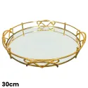 MDA Homes Gold Serving Tray With Mirror Base 4pcs 20,25,30,35cm 1008