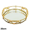 MDA Homes Gold Serving Tray With Mirror Base 4pcs 20,25,30,35cm 1008