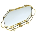 MDA Homes Gold Serving Tray With Mirror Base 2pcs 43,46cm 0067