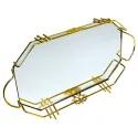 MDA Homes Gold Serving Tray With Mirror Base 2pcs 43,46cm 0067
