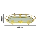 MDA Homes Gold Serving Tray With Mirror Base 2pcs 43,46cm 0067