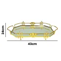 MDA Homes Gold Serving Tray With Mirror Base 2pcs 43,46cm 0067