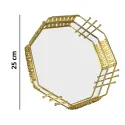 MDA Homes Gold Serving Tray With Mirror Base, 2pcs 25,30cm 0064