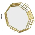 MDA Homes Gold Serving Tray With Mirror Base, 2pcs 25,30cm 0064