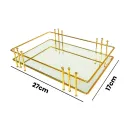 MDA Homes Rectangular Gold Serving Tray, MLA MODEL DIKDORTGEN 2pcs 35,27cm