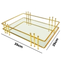 MDA Homes Rectangular Gold Serving Tray, MLA MODEL DIKDORTGEN 2pcs 35,27cm