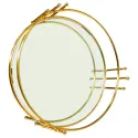 MDA Homes Round Shape Gold Serving Tray, 2pcs 25,30cm 1003